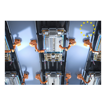 Linha de produção industrial de células de bateria, com maquinaria e equipamento especializado